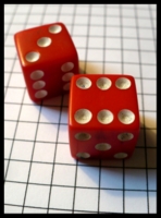 Dice : Dice - 6D - Pair Solid Red With White Pips